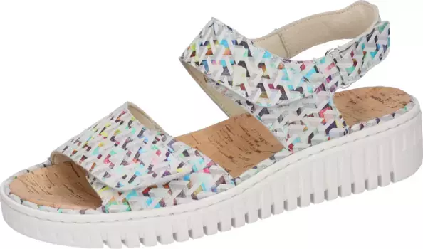 Босоножки Waldlufer на танкетке "H-Willow", летняя обувь, босоножки, танкетка, на пробковой стельке, ширина H, цвет Multicolor