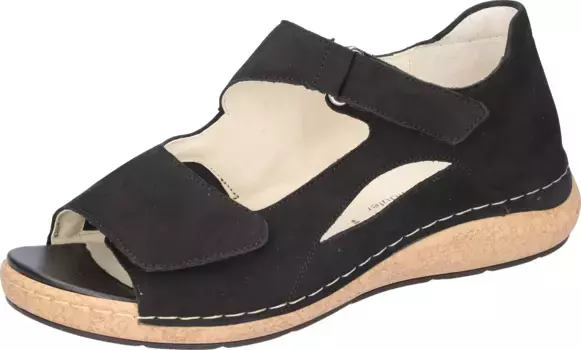 Босоножки Waldlufer на танкетке "K-HELIETT", удобная ширина K для особо сильных ног, черный