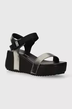 Босоножки Wedge Block Sandal Metallic DC Calvin Klein Jeans, черный