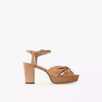 Босоножки замшевые Jimmy Choo Heloise 80 с узлом, коричневый