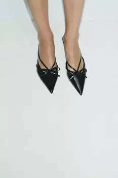 Босоножки Zara by Carlyne Cerf Bow Detail Kitten Heel, черный