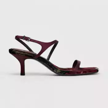 Босоножки Zara Velvet Print Heeled, бордовый