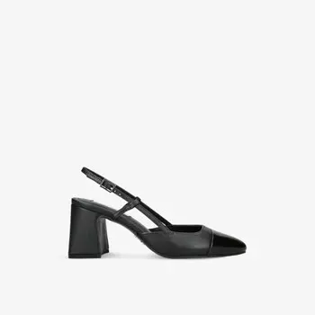 Босоножки Zeina из кожи на каблуке с открытым носком Steve Madden, черный
