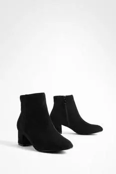 Босовые ботинки на блок-каблике Boohoo, черный