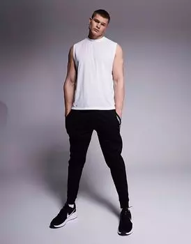 BOSS Bodywear Аутентичные спортивные штаны черного цвета с полосатым логотипом