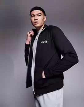 BOSS Bodywear - Authentic - Толстовка с застежкой-молнией черного цвета, стандартный крой
