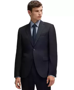 BOSS by Men's Virgin-Wool Serge Suit Jacket – Жакет мужской костюмный из чистой шерсти саржевого переплетения BOSS Hugo Boss, синий