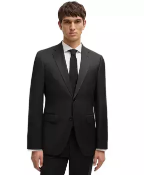 BOSS by Men's Virgin-Wool Serge Suit Jacket – Жакет мужской костюмный из чистой шерсти саржевого переплетения BOSS Hugo Boss, черный