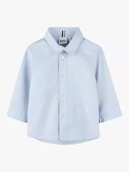 Босс детка ткань оксфорд хлопковая рубашка HUGO BOSS, цвет Pale Blue