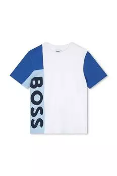 Boss Детская хлопковая футболка, белый