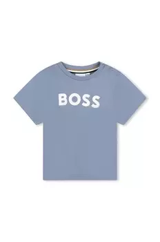 BOSS детская хлопковая футболка, серый