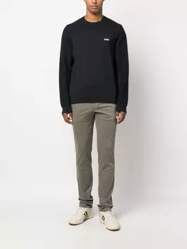 BOSS джемпер с нашивкой-логотипом, синий