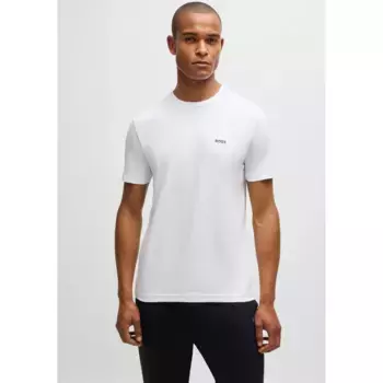 BOSS GREEN Футболка "Футболка" с прорезиненным контрастным логотипом, белый