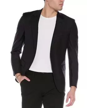 BOSS Hugo Boss приталенный пиджак из смесовой шерсти, черный