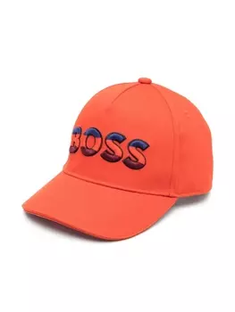 BOSS Kidswear бейсболка с вышитым логотипом, красный