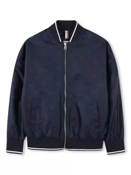 BOSS Kidswear бомбер на молнии с логотипом, синий