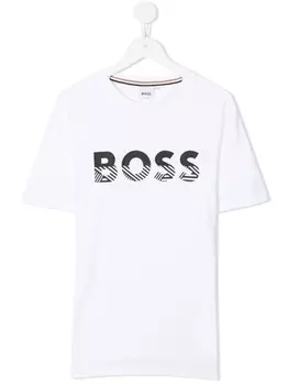 BOSS Kidswear футболка с логотипом, белый
