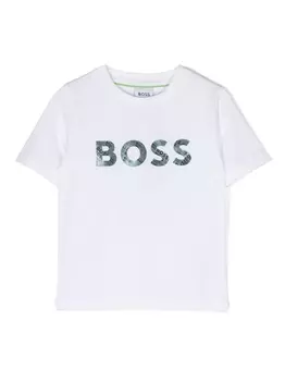 BOSS Kidswear футболка с логотипом, белый