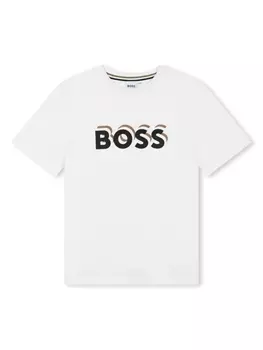 BOSS Kidswear футболка с логотипом, белый