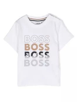 BOSS Kidswear футболка с логотипом, белый