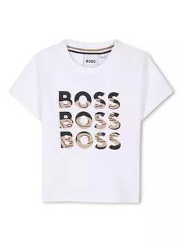 BOSS Kidswear футболка с логотипом, белый