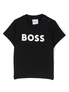 BOSS Kidswear футболка с логотипом, черный