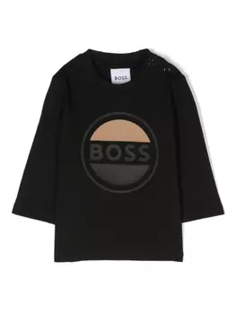 BOSS Kidswear футболка с логотипом, черный
