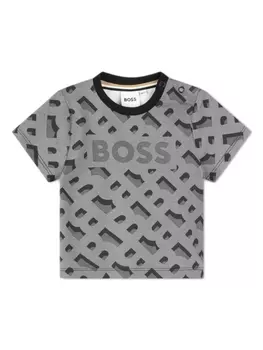 BOSS Kidswear футболка с логотипом, черный