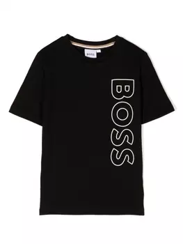 BOSS Kidswear футболка с логотипом, черный