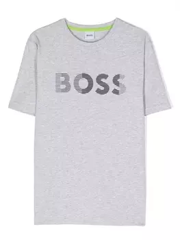 BOSS Kidswear футболка с логотипом, серый
