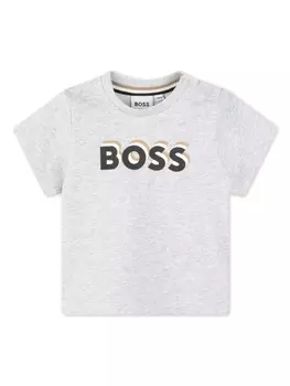 BOSS Kidswear футболка с логотипом, серый