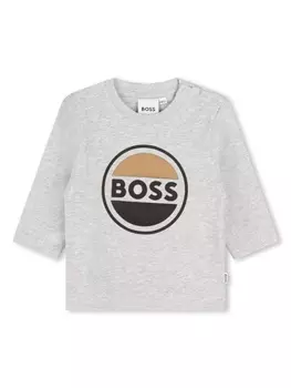 BOSS Kidswear футболка с логотипом, серый