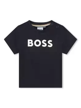 BOSS Kidswear футболка с логотипом, синий