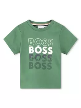 BOSS Kidswear футболка с логотипом, зеленый
