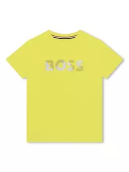 BOSS Kidswear футболка с логотипом, желтый