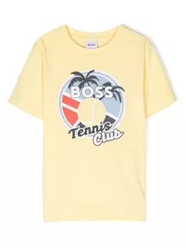 BOSS Kidswear футболка с логотипом, желтый