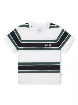 BOSS Kidswear футболка в полоску, белый