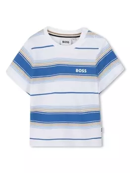 BOSS Kidswear футболка в полоску, синий