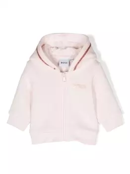 BOSS Kidswear худи на молнии с логотипом, розовый