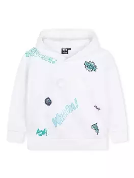 BOSS Kidswear худи с графичным принтом, белый