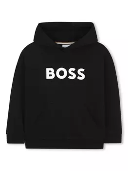 BOSS Kidswear худи с логотипом, черный