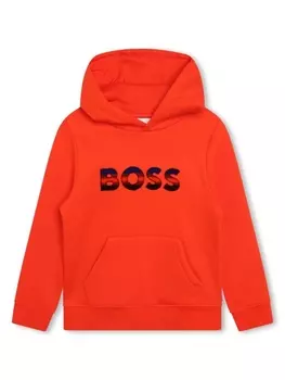 BOSS Kidswear худи с логотипом, красный
