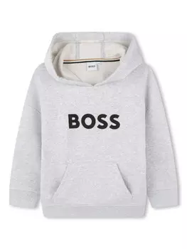 BOSS Kidswear худи с логотипом, серый