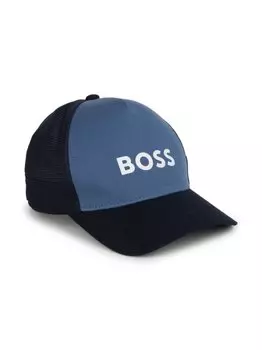 BOSS Kidswear кепка в стиле колор-блок с логотипом, синий