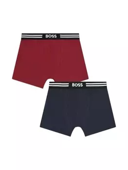 BOSS Kidswear комплект из двух боксеров с логотипом, синий