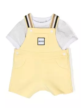 BOSS Kidswear комплект из футболки и комбинезона, желтый
