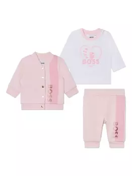 BOSS Kidswear комплект из органического хлопка с логотипом, розовый