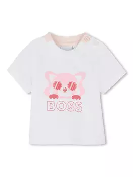 BOSS Kidswear комплект из топа и брюк в рубчик, белый