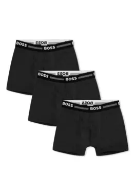 BOSS Kidswear комплект из трех боксеров с логотипом, черный