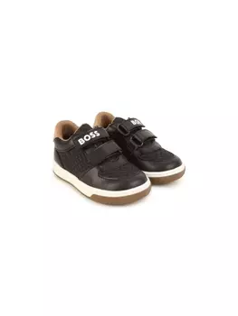 BOSS Kidswear кроссовки на липучках с логотипом, черный